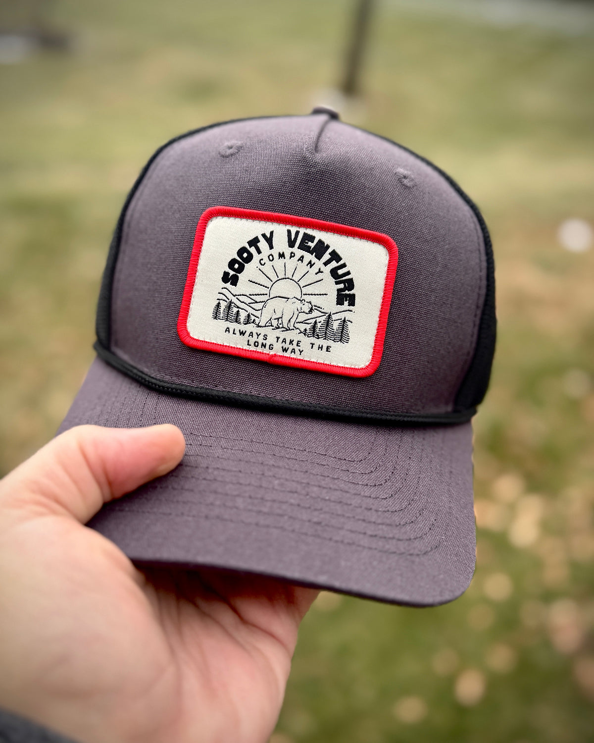 Bear Mountain Patch Trucker Snapback Rope Hat