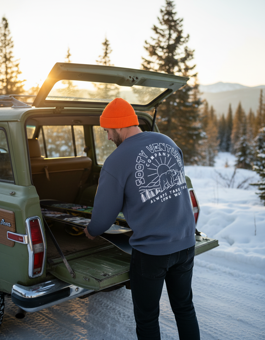 Bear Mountain Relax Crew Sweatshirt - Renderique Photo 1