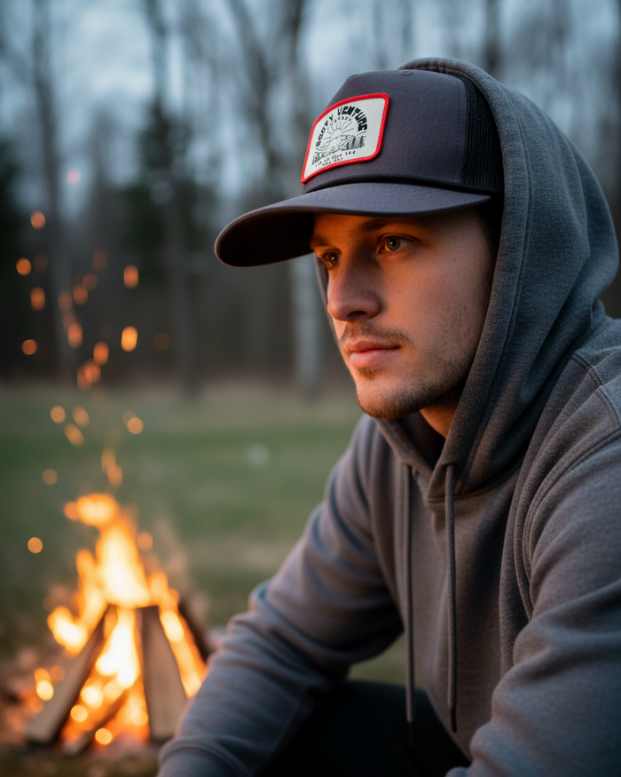 Bear Mountain Patch Trucker Snapback Hat - Renderique Photo 1